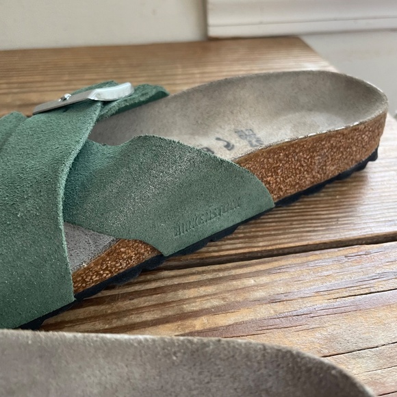 Birkenstock Siena Suede Leather Green Thyme sparkle Like New EU 37 / US 6.5 - 7 - Picture 13 of 16